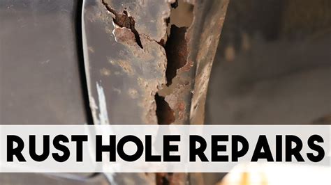 how to repair rust holes in sheet metal|body repair of rusted holes.